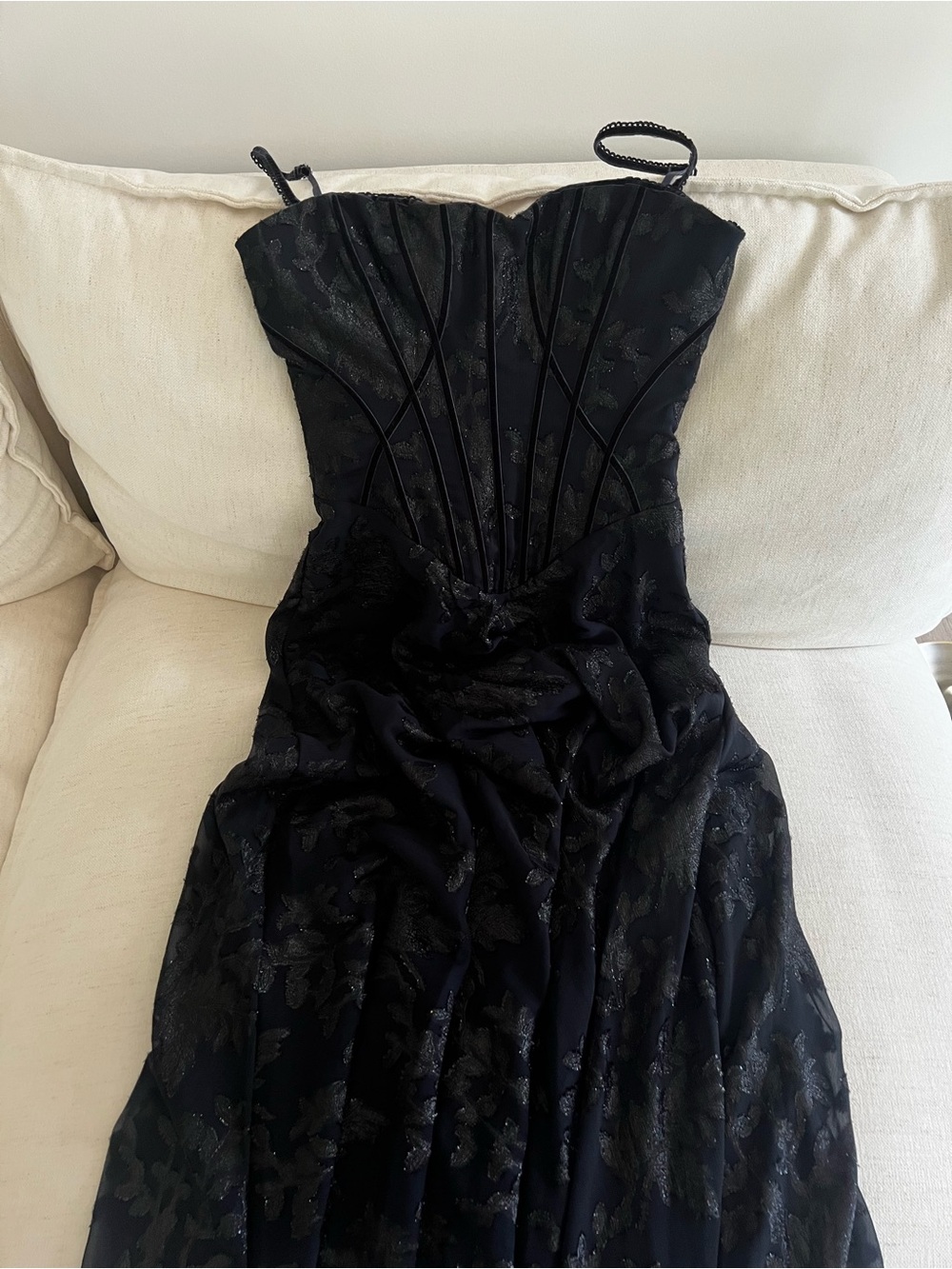 House Of Cb ESME Midnight Blue Lurex Chiffon Maxi Dress - Picture 4 of 9